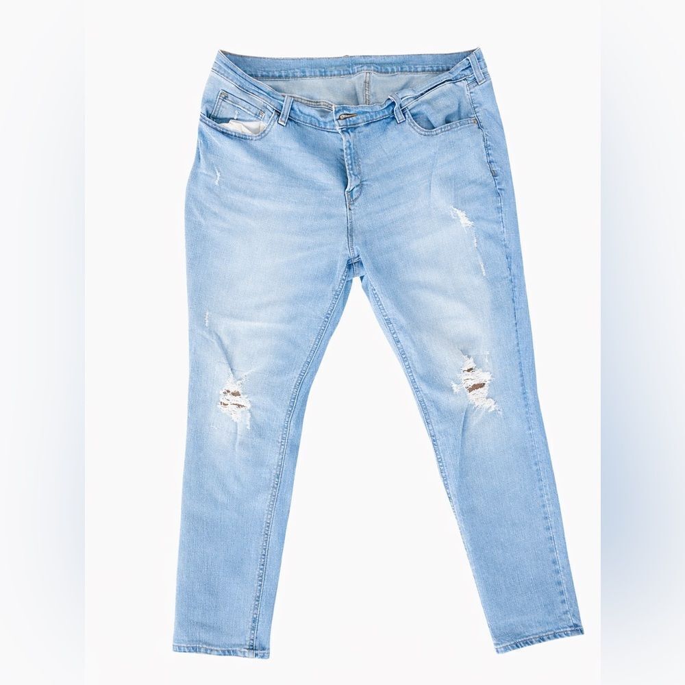 Old Navy Boyfriend Skinny Jeans Womens 16 Regular Distressed Light Wash Stretch